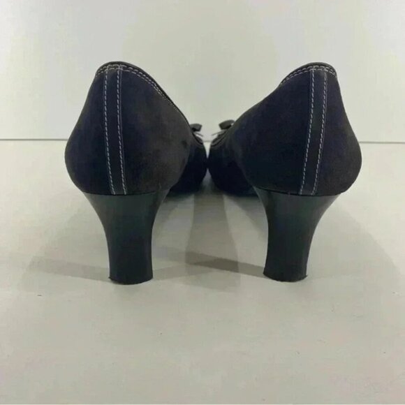 Cole Haan Chocolate Brown Suede Squared Toe Pumps Heeks Women’s Size 9.5B - Picture 10 of 12